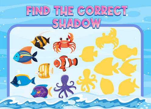 Find the correct shadow, shadow match worksheet for kindergarten student