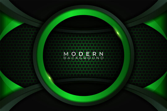 8. Modern Background Metallic Elegant Circle with Shiny Green Pattern
