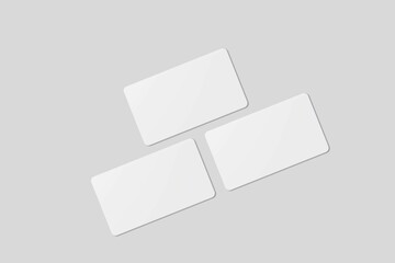 Blank business card for mockup. 3D Render.