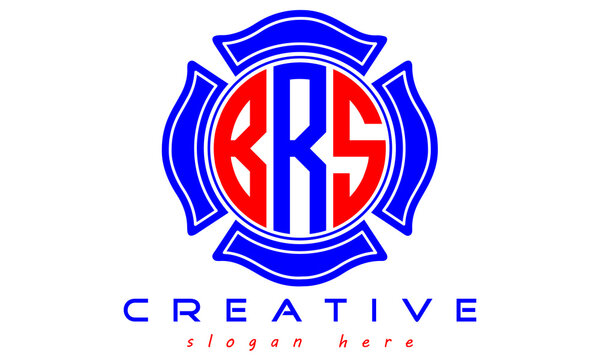 BRS three letters circle monogram initial geometric curves logo design