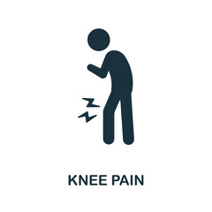 Knee Pain flat icon. Colored element sign from body ache collection. Flat Knee Pain icon sign for web design, infographics and more.
