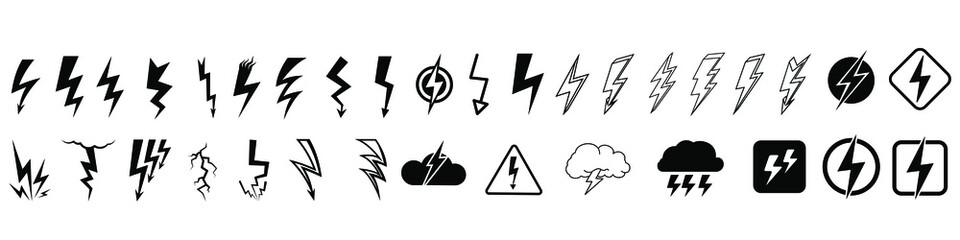 Lightning icon vector set. levin illustration sign collection. power symbol. weather logo.
