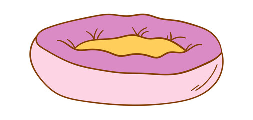 Pet Bed. Dog or Cat Comfortable Bedroom. Vector illustration