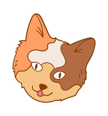 Cute Cat Head. Kitten Icon. Vector illustration