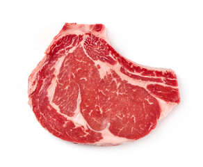 Tomahawk steak on white background