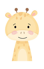 Childish Giraffe Cartoon Cute Animal. Vector illustration