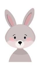 Childish Rabbit Cartoon Cute Animal. Vector illustration