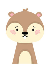 Childish Badger Cartoon Cute Animal. Vector illustration