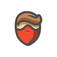Masked criminal men Vector icon Cartoon illustration