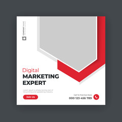 Digital business marketing banner for social media post template