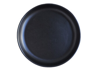 empty black plate  on white background.top view,This has clipping path.