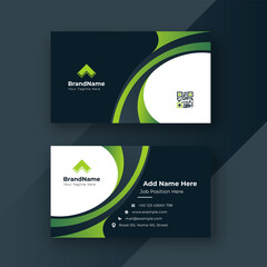 Double-sided creative business card template. Portrait and landscape orientation