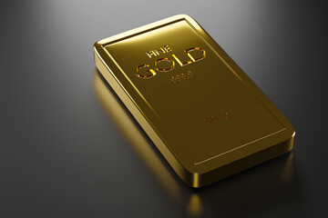 Gold bars and Financial concept On Grey Background 3d rendering