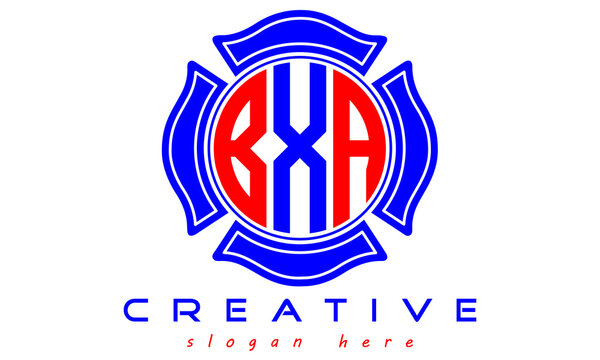 BXA three letters circle monogram initial geometric curves logo design