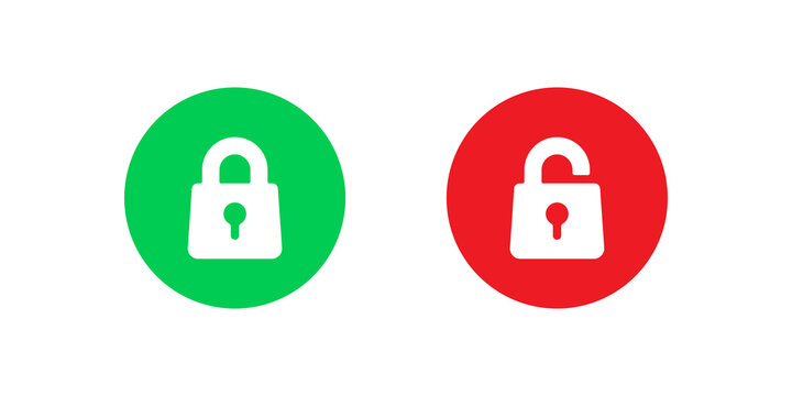 Open and closed lock icon illustration