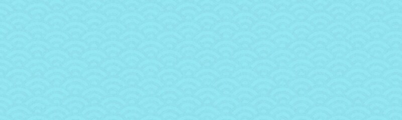 青海波模様の透かしがある水色の和紙、和柄バナー背景素材