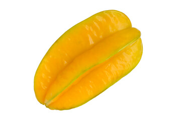 ripe Averrhoa carambola, Star apple or star fruit on white background.