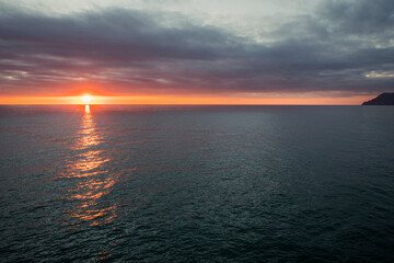 sunset over the sea