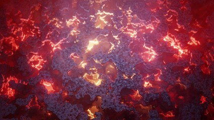 3d illustration of 4K UHD abstract hell with lava