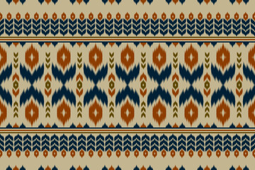 Abstract ethnic pattern art. Ikat seamless pattern in tribal, folk embroidery, and Mexican style. Design for background, wallpaper, vector illustration, fabric, clothing, carpet.