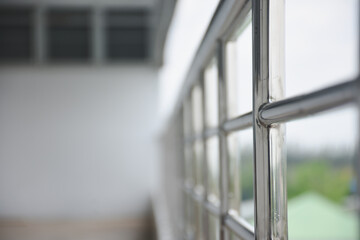 Closeup shot of the metal railings