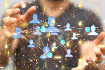 Global network. Blockchain. 3D illustration. Neural networks and artificial intelligence. Abstract