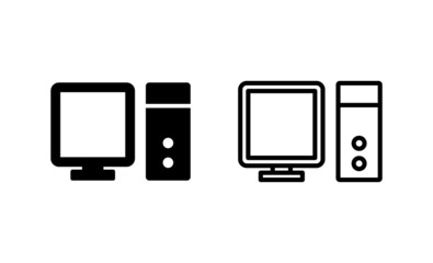 Computer icon vector. computer monitor sign and symbol