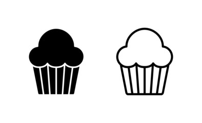 Cup cake icon vector. Cup cake sign and symbol