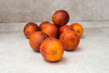 red blood oranges. close-up. selective focus.