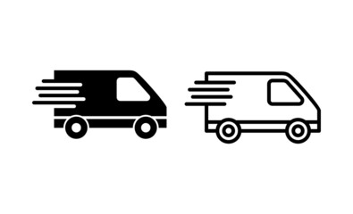 Delivery truck icon vector. Delivery truck sign and symbol. Shipping fast delivery icon