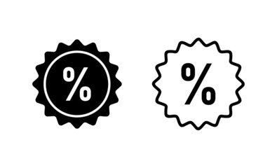 Discount icon vector. Discount tag sign and symbol