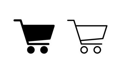 Shopping icon vector. Shopping cart sign and symbol. Trolley icon