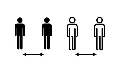 Social distance icon vector. social distancing sign and symbol. self quarantine sign