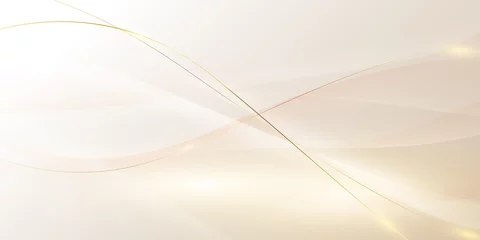 Foto op Plexiglas golden luxury background with elegant golden line elements Modern 3d Abstract Vector Illustration Design © HNKz