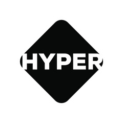 Hyper company name icon. Hyper typography lettering.