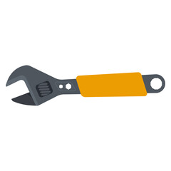 Adjustable wrench vector cartoon tool illustration isolated on a white background.