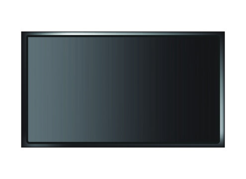Modern blank black flat screen TV set, LCD Television on a white background,4K display. Modern TV screen, led type, lcd blank black isolated. Black monitor display mockup on a transparent background.