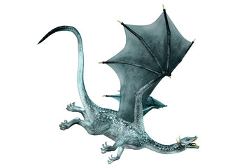 Naklejka premium 3D Rendering Fairy Tale Dragon on White