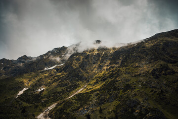 clouds over the mountains