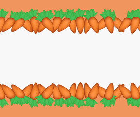 Background in orange tones with carrots, decorative background, easter background