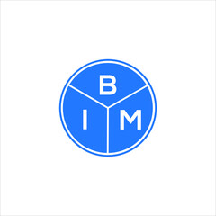 BIM letter logo design on white background. BIM  creative circle letter logo concept. BIM letter design.