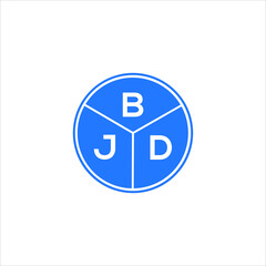 BJD letter logo design on white background. BJD creative circle letter logo concept. BJD letter design. 