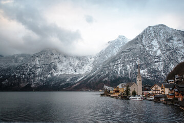 Hallstatt - is a small town in the district of Gmunden, in the Austrian state of Upper Austria. Winter view