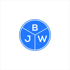 BJW letter logo design on white background. BJW  creative circle letter logo concept. BJW letter design.