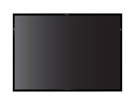 Modern blank flat screen TV set, LCD Television on a white background,4K display. Modern TV screen, led type, lcd blank isolated. Black monitor display mockup on a white background. 