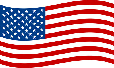 Fototapeta premium Simple USA - United States of America - flag waving. Vector illustration image. EPS 8.