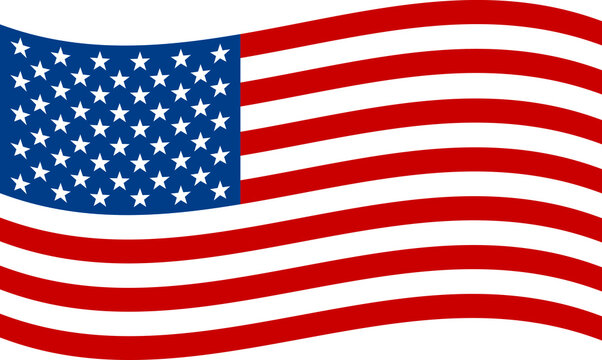 Simple USA - United States of America - flag waving. Vector illustration image. EPS 8.