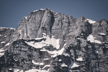 Snow covered mountains Ramsau Berchtesgardner Land Alps