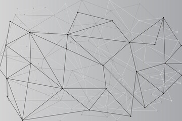 Network abstract connection isolated on gray background. Network technology background with dots and lines. Ai background. Modern abstract concept. Ai background vector, network technology