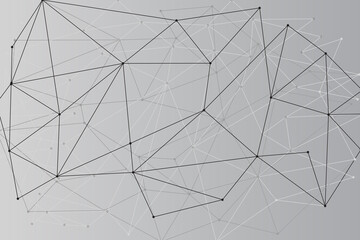 Network abstract connection isolated on gray background. Network technology background with dots and lines. Ai background. Modern abstract concept. Ai background vector, network technology